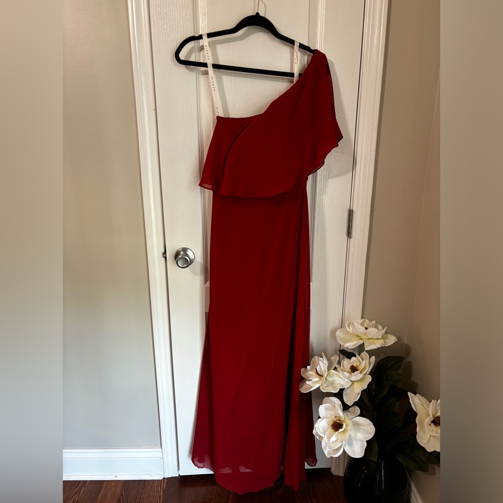 Azazie Bridesmaid Dress color Rust - Picture 2 of 2